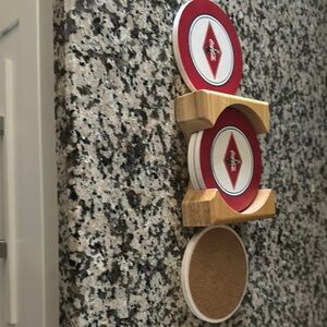 Coca Cola Red Coaster Set with Holder